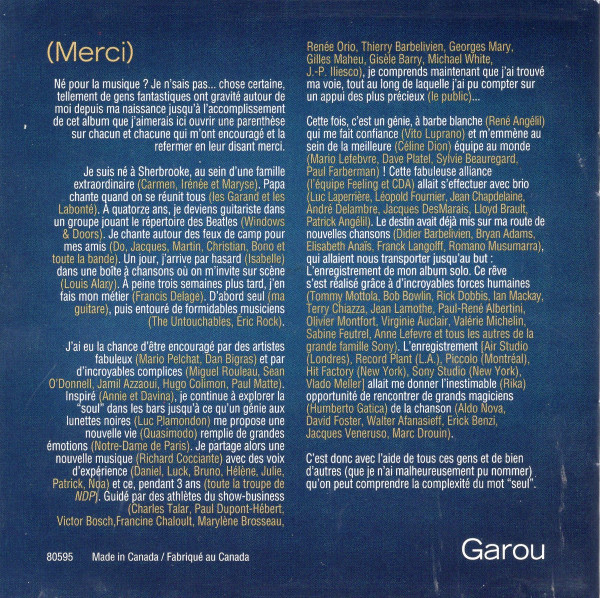 Garou - Seul | Sony Musique (CK 80595) - 2 Garou - Seul | Sony Musique (CK 80595) - 2