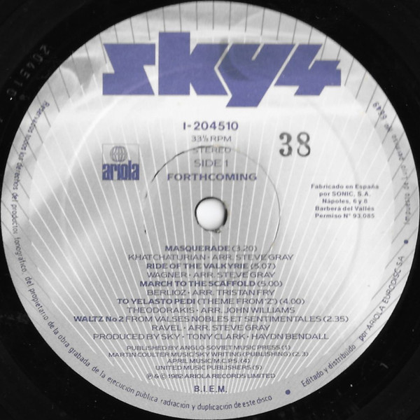 Sky - Sky 4 Forthcoming | Ariola (I-204 510) - 3