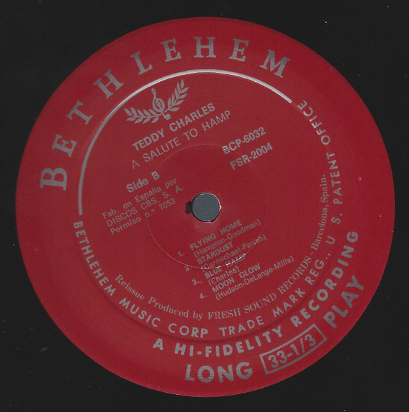 Teddy Charles And His Sextet - Salute To Hamp (Flyin' Home) | Bethlehem Records (BCP 6032) - 4