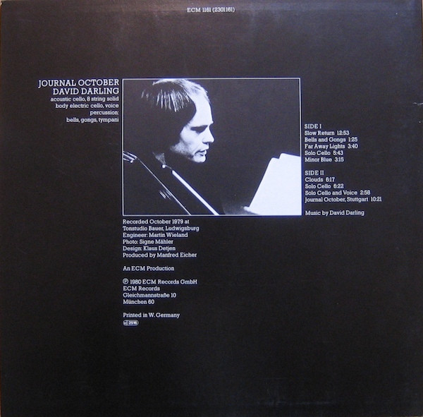 David Darling - Journal October | ECM Records (ECM 1161) - 2