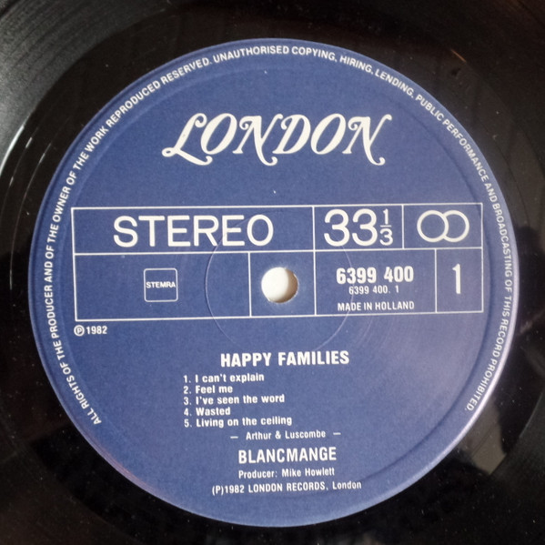 Blancmange - Happy Families | London Records (6399 400) - 4