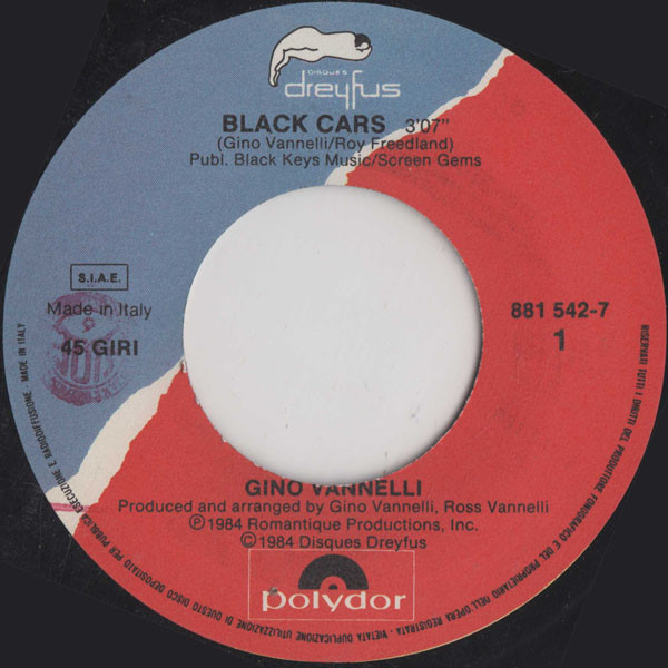 Gino Vannelli - Black Cars | Disques Dreyfus (881 542-7) - 3 Gino Vannelli - Black Cars | Disques Dreyfus (881 542-7) - 3