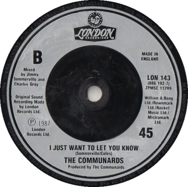 The Communards - Tomorrow | London Records (LON 143) - 4 The Communards - Tomorrow | London Records (LON 143) - 4