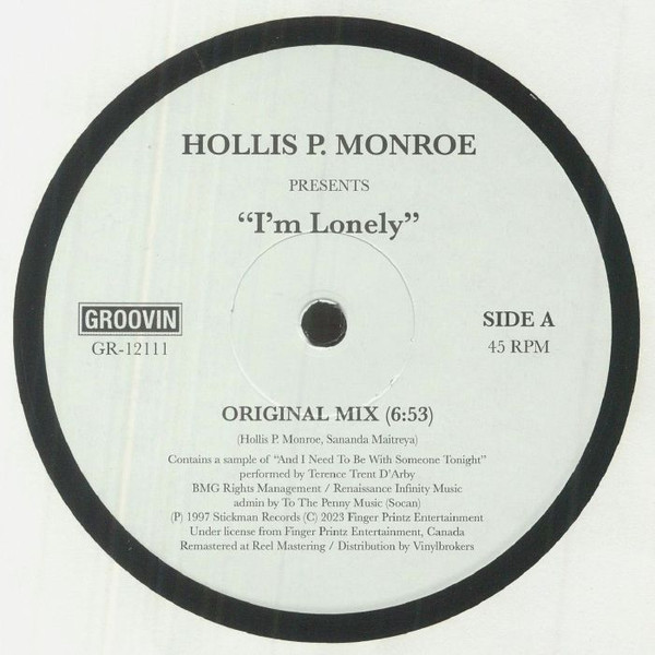 Hollis P. Monroe - I'm Lonely | Groovin Recordings (GR-12111) - main Hollis P. Monroe - I'm Lonely | Groovin Recordings (GR-12111) - main