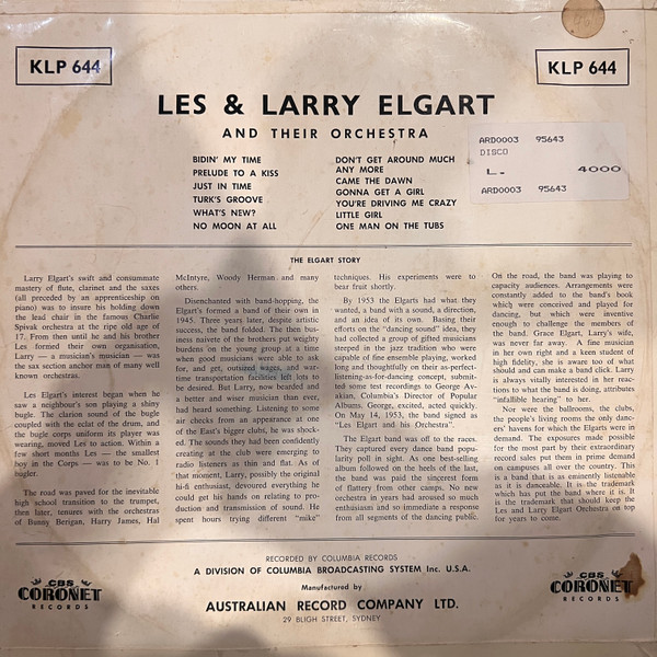 Les & Larry Elgart - Les & Larry Elgart And Their Orchestra | Coronet (KLP 644) - 2 Les & Larry Elgart - Les & Larry Elgart And Their Orchestra | Coronet (KLP 644) - 2