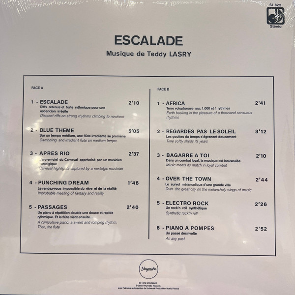 Teddy Lasry - Escalade | Vinymatic RECORDS (SI 822) - 3 Teddy Lasry - Escalade | Vinymatic RECORDS (SI 822) - 3
