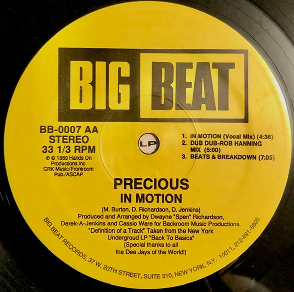 Precious - Definition Of A Track / In Motion | Big Beat (BB-0007) - 4