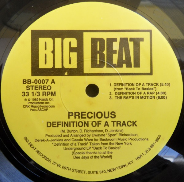 Precious - Definition Of A Track / In Motion | Big Beat (BB-0007) - 3