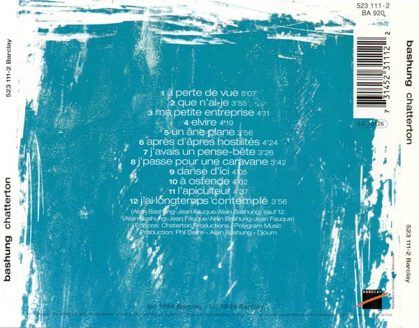 Alain Bashung - Chatterton | Barclay (523 111-2) - 2