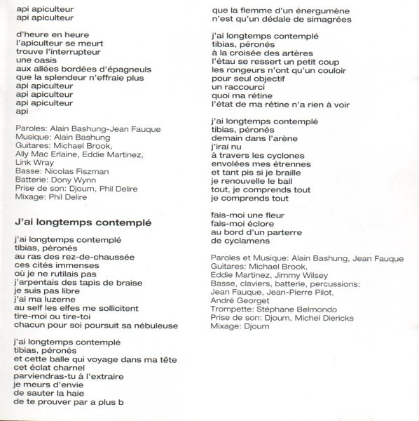 Alain Bashung - Chatterton | Barclay (523 111-2) - 14