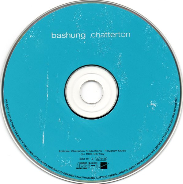 Alain Bashung - Chatterton | Barclay (523 111-2) - 3