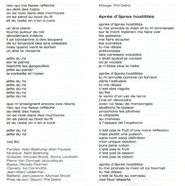 Alain Bashung - Chatterton | Barclay (523 111-2) - 9