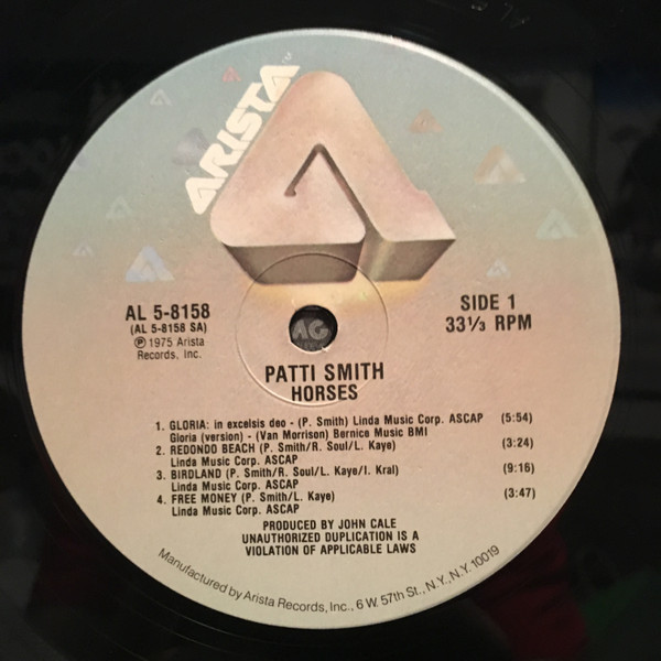Patti Smith - Horses | Arista (AL5-8158) - 3 Patti Smith - Horses | Arista (AL5-8158) - 3