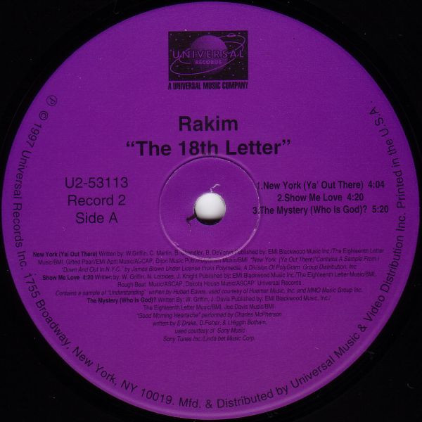 Rakim - The 18th Letter | Universal Records (U2-53113) - 4