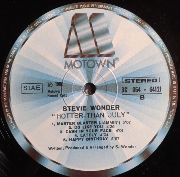 Stevie Wonder - Hotter Than July | Motown (3C 064-64121) - 3 Stevie Wonder - Hotter Than July | Motown (3C 064-64121) - 3