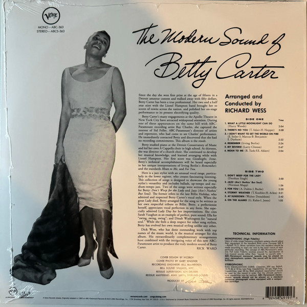 Betty Carter - The Modern Sound Of Betty Carter | Verve Records (602458491913) - 3 Betty Carter - The Modern Sound Of Betty Carter | Verve Records (602458491913) - 3