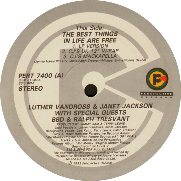Luther Vandross & Janet Jackson With Special Guests BBD & Ralph Tresvant - The Best Things In Life Are Free | Perspective Records (PERT 7400) - 3 Luther Vandross & Janet Jackson With Special Guests BBD & Ralph Tresvant - The Best Things In Life Are Free | Perspective Records (PERT 7400) - 3