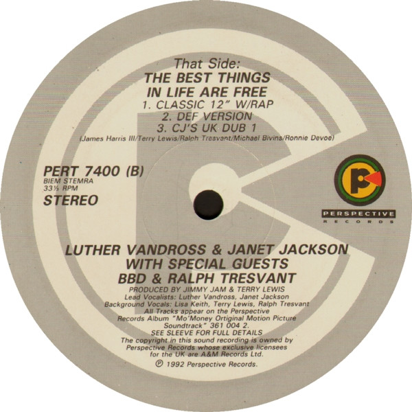 Luther Vandross & Janet Jackson With Special Guests BBD & Ralph Tresvant - The Best Things In Life Are Free | Perspective Records (PERT 7400) - 4 Luther Vandross & Janet Jackson With Special Guests BBD & Ralph Tresvant - The Best Things In Life Are Free | Perspective Records (PERT 7400) - 4