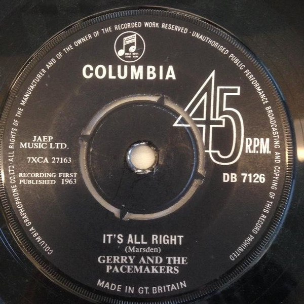 Gerry & The Pacemakers - You'll Never Walk Alone | Columbia (DB 7126) - 2 Gerry & The Pacemakers - You'll Never Walk Alone | Columbia (DB 7126) - 2