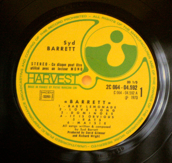 Syd Barrett - Barrett | Harvest (2 C 064 - 04592) - 3