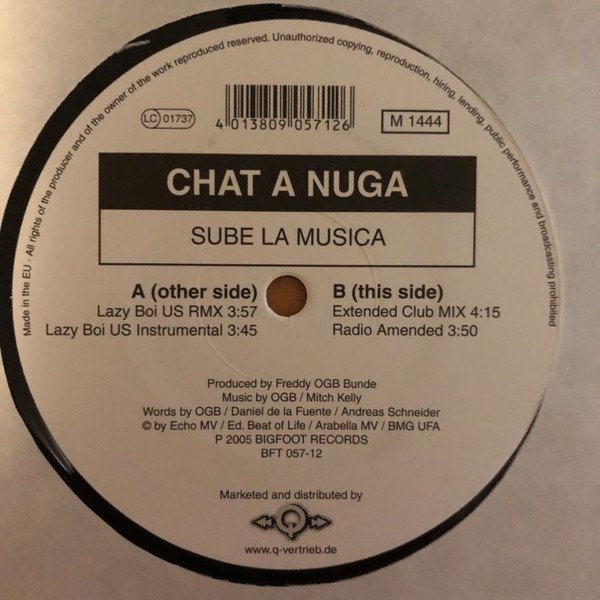 Chat A Nuga - Sube La Musica | Bigfoot (BFT 057-12)