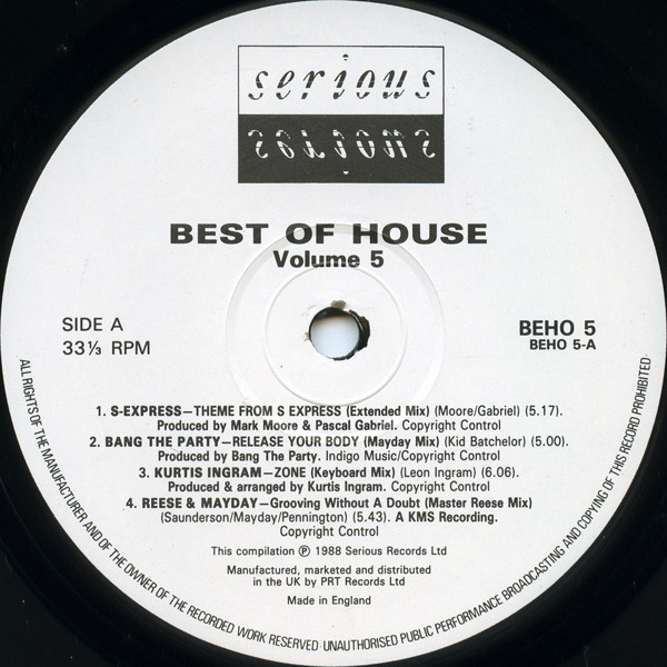 Various - Best Of House Volume 5 | Serious Records (BEHO 5) - 2