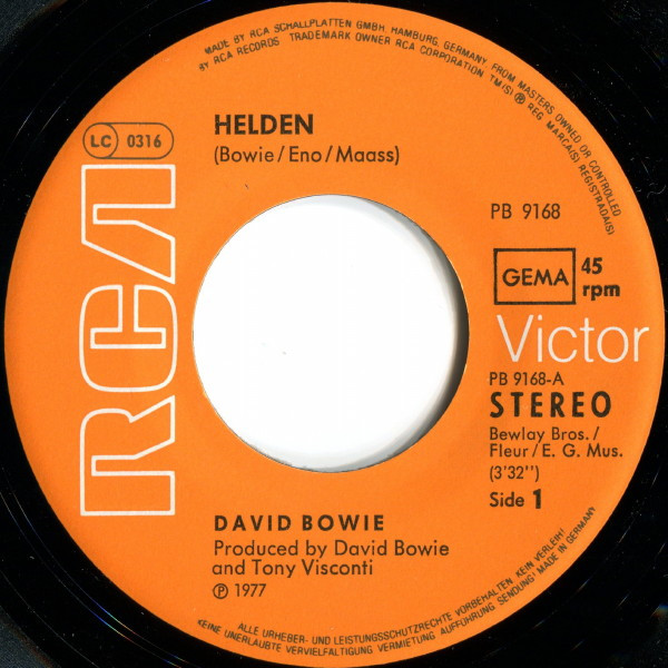 David Bowie - Helden | RCA Victor (PB 9168) - 3 David Bowie - Helden | RCA Victor (PB 9168) - 3