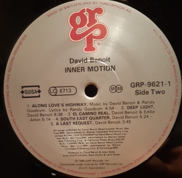 David Benoit - Inner Motion | GRP (GR-9621) - 4