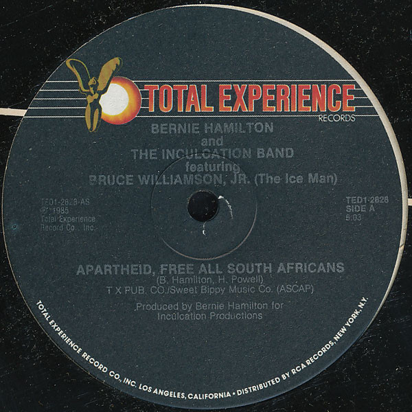 Bernie Hamilton & The Inculcation Band - Apartheid, Free All South Africans | Total Experience Records (TED1-2628)