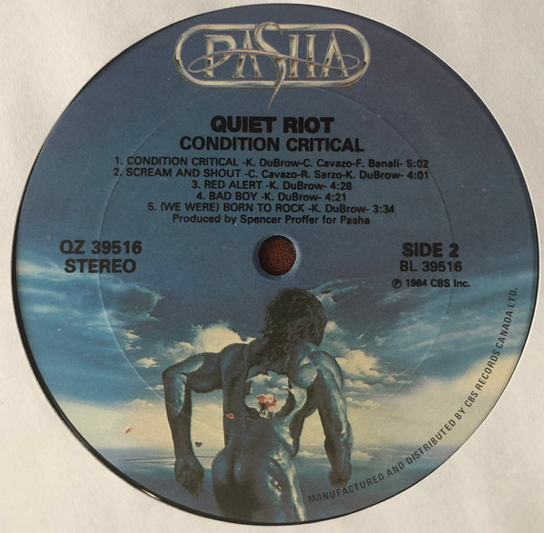 Quiet Riot - Condition Critical [Vinyl] | Pasha (PASHA 9) - 4