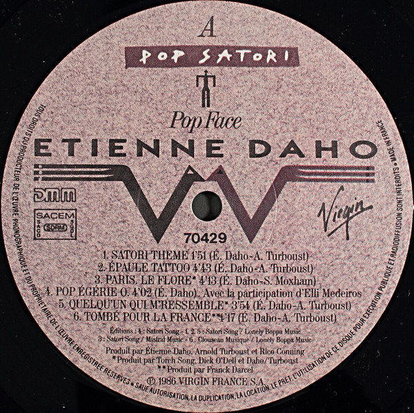 Etienne Daho - Pop Satori | Virgin (70429) - 3