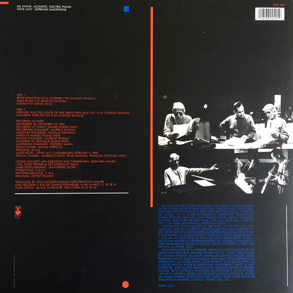 Gil Evans / Steve Lacy - Paris Blues | Owl Records (OWL 049) - 2 Gil Evans / Steve Lacy - Paris Blues | Owl Records (OWL 049) - 2