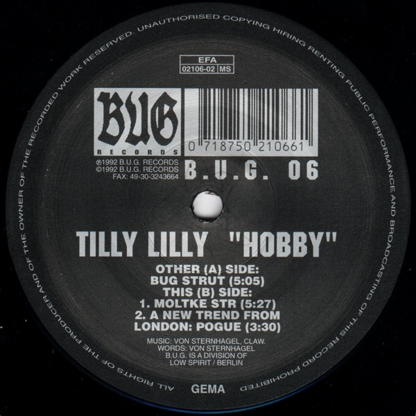 Tilly Lilly - Hobby | B.U.G. Records (B.U.G. 06) - 3 Tilly Lilly - Hobby | B.U.G. Records (B.U.G. 06) - 3