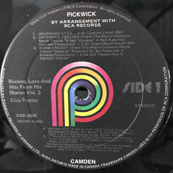 Elvis Presley - Burning Love And Hits From His Movies Vol. 2 | Pickwick (CAS 2595) - 3