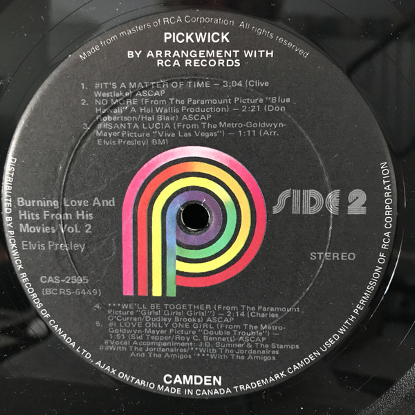 Elvis Presley - Burning Love And Hits From His Movies Vol. 2 | Pickwick (CAS 2595) - 4
