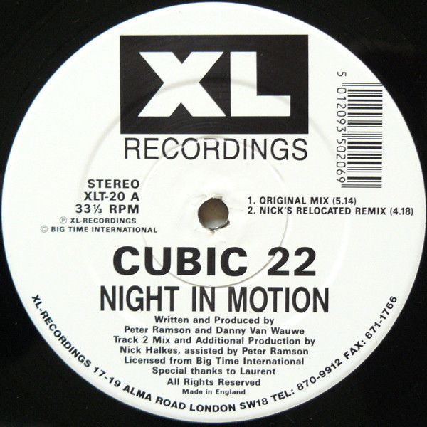 Cubic 22 - Night In Motion | XL Recordings (XLT-20) - 2 Cubic 22 - Night In Motion | XL Recordings (XLT-20) - 2