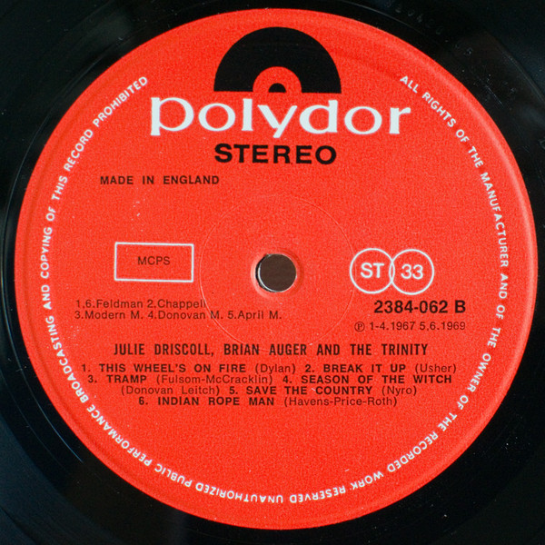 Julie Driscoll, Brian Auger & The Trinity - Julie Driscoll, Brian Auger & The Trinity | Polydor (2384 062) - 2
