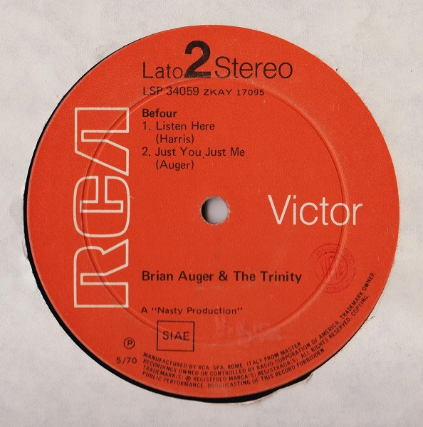 Brian Auger & The Trinity - Befour | RCA Victor (LSP 34059) - 3