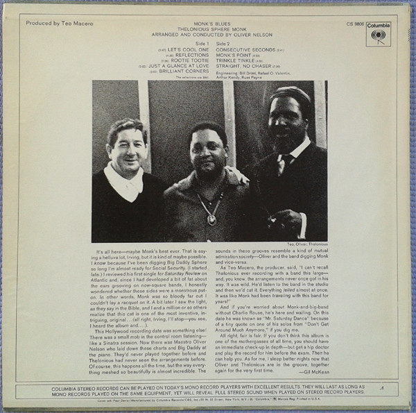 Thelonious Monk - Monk's Blues | Columbia (CS 9806) - 2