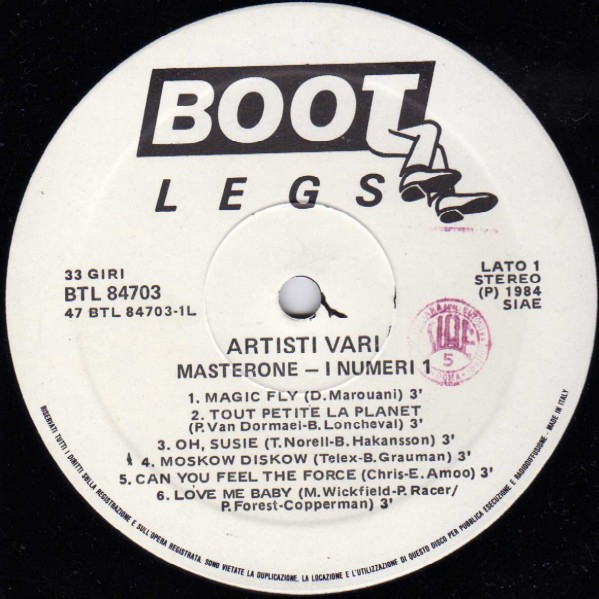Various - Masterone - I Numeri 1 | Bootlegs (BTL 84703) - 3