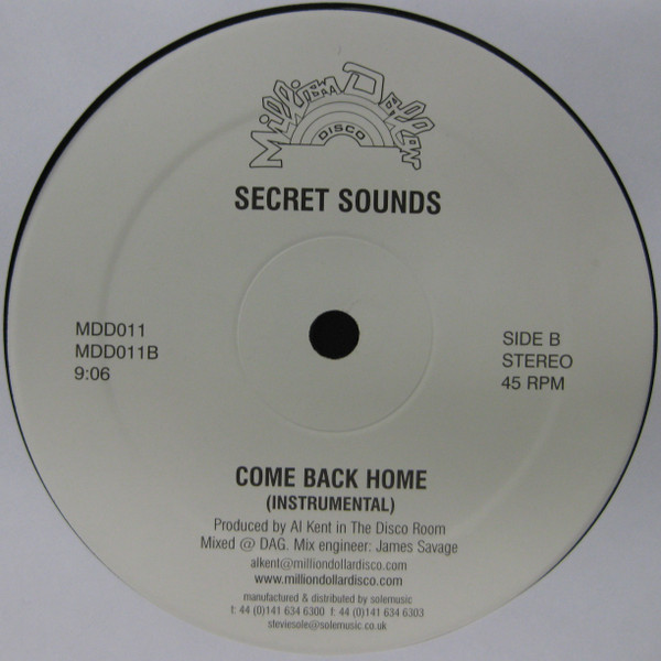 Secret Sounds - Come Back Home | Million Dollar Disco (MDD011) - 2