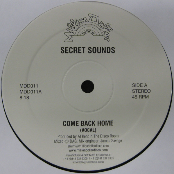 Secret Sounds - Come Back Home | Million Dollar Disco (MDD011) - main