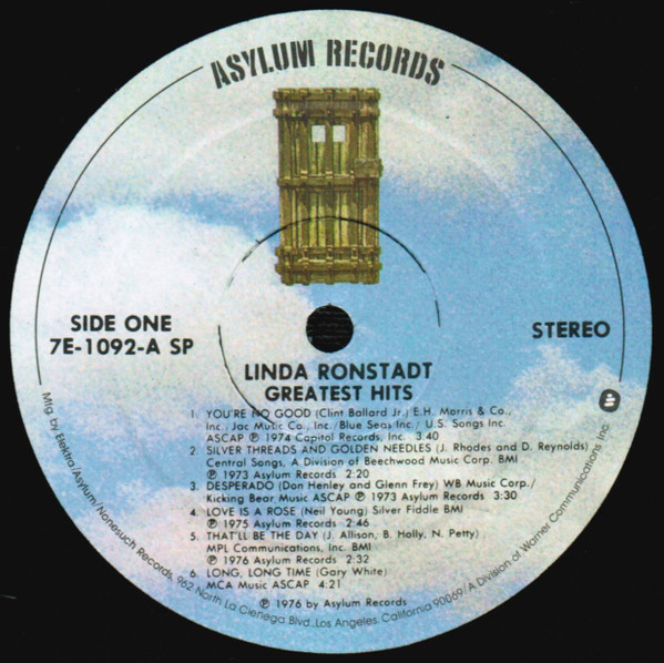 Linda Ronstadt - Greatest Hits | Asylum Records (7E-1092) - 4 Linda Ronstadt - Greatest Hits | Asylum Records (7E-1092) - 4