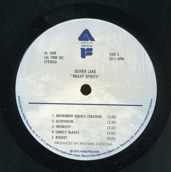 Oliver Lake - Heavy Spirits | Arista (AL 1008) - 4 Oliver Lake - Heavy Spirits | Arista (AL 1008) - 4