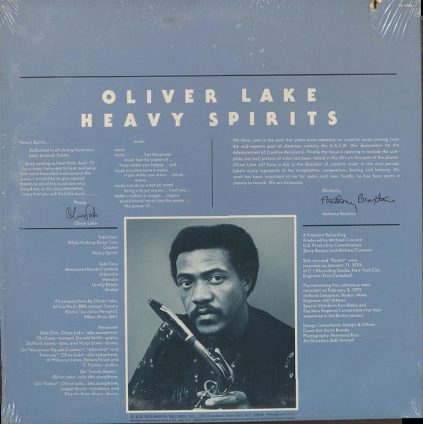 Oliver Lake - Heavy Spirits | Arista (AL 1008) - 2 Oliver Lake - Heavy Spirits | Arista (AL 1008) - 2