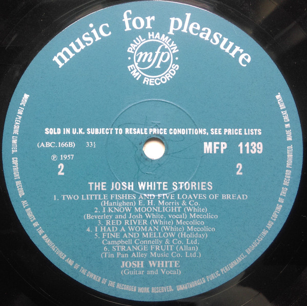 Josh White - Good Morning Blues - The Josh White Stories | Music For Pleasure (MFP 1139) - 4