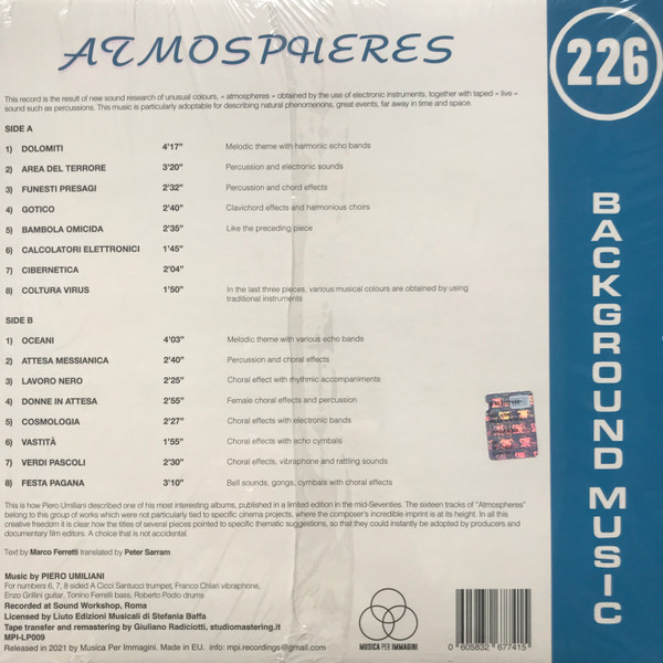 Piero Umiliani - Atmospheres | Musica Per Immagini (MPI-LP009) - 2