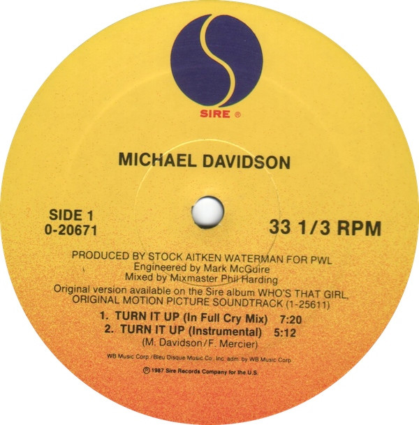 Michael Davidson - Turn It Up | Sire (0-20671) - 2 Michael Davidson - Turn It Up | Sire (0-20671) - 2