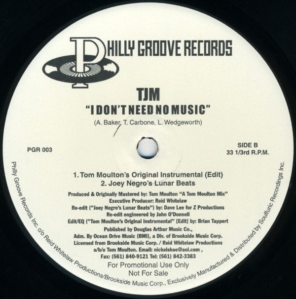 TJM - I Don't Need No Music | Philly Groove Records Incorporated (PGR 003)