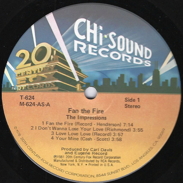 The Impressions - Fan The Fire | 20th Century Fox Records (T-624) - 3